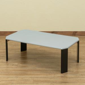 折りたたみテーブル 90cm幅 ツートンカラー テーブル 木製 座卓 WFG-9050(SV)  シルバー｜adhoc-style