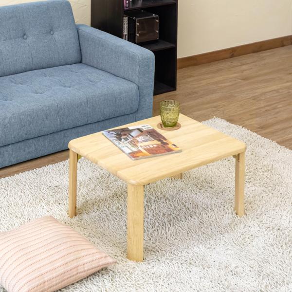 折りたたみテーブル 60cm×45cm 木製 ちゃぶ台 小さい 角丸 折れ脚 座卓 長方形 WZ-6...