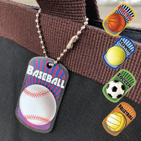 スポーツ 名入れ プレート キーホルダー 全5種 / 名札 タグ お名前キーホルダー ネームプレート...