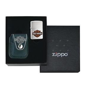 ZIPPO ギフトセット ハーレーダビッドソン本革ライターポーチ ブラック Harley David...
