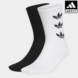 セール価格  アディダス公式 アクセサリー ソックス 靴下 adidas トレフォイルカフ クルーソックス 2足組