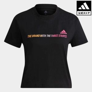 期間限定SALE 03/11 17:00〜03/14 16:59  アディダス公式 ウェア 服 トップス adidas エッセンシャルズ グラディエント クロップド 半袖Tシャツ / Es