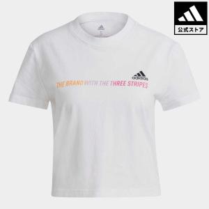 期間限定SALE 03/11 17:00〜03/14 16:59  アディダス公式 ウェア 服 トップス adidas エッセンシャルズ グラディエント クロップド 半袖Tシャツ / Es
