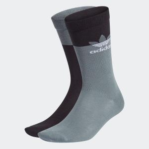 セール価格  アディダス公式 アクセサリー ソックス 靴下 adidas カラーブロック 薄手クルーソックス2足組