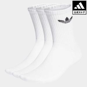 返品可 アディダス公式 アクセサリー ソックス・靴下 adidas クッション トレフォイル ミッドカット クルーソックス 3足組