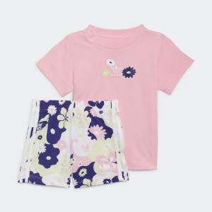 返品可 アディダス公式 ウェア・服 セットアップ adidas フラワープリント ショーツ &amp; Tシャツ セットアップ 上下 summershop22
