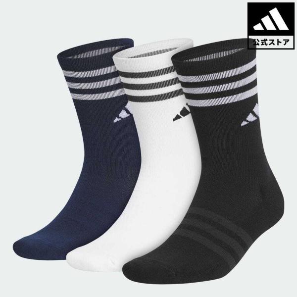 返品可 アディダス公式 アクセサリー ソックス・靴下 ゴルフ adidas 3P クルー丈 クッショ...