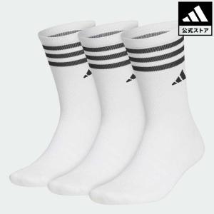 返品可 アディダス公式 アクセサリー ソックス・靴下 ゴルフ adidas 3P クルー丈 クッションソックス｜adidas