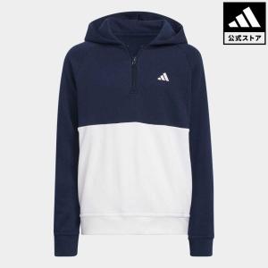 返品可 セール価格 アディダス公式 ウェア・服 トップス ゴルフ adidas BOYS カラーブロック 長袖 ハーフジップフーディー トレーナー｜adidas