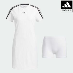 返品可 セール価格 アディダス公式 ウェア・服 オールインワン ゴルフ adidas スリーストライプス 半袖モックネックワンピース｜adidas