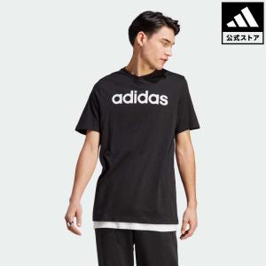 返品可 アディダス公式 ウェア・服 トップス adidas エッセンシャルズ シングルジャージー リニア刺しゅうロゴ 半袖Tシャツ 半袖｜adidas