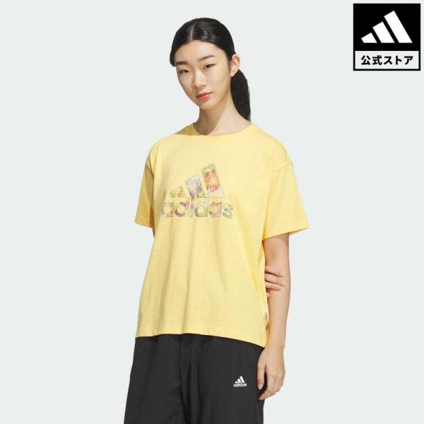 返品可 アディダス公式 ウェア・服 トップス adidas W FLOWER グラフィック Tシャツ...