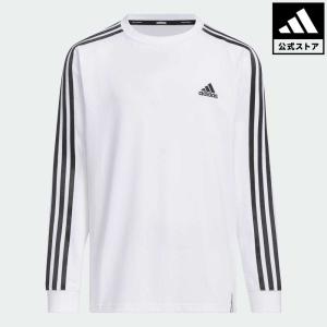 返品可 アディダス公式 ウェア・服 トップス adidas エッセンシャルズ プラス レギュラーフィット スリーストライプス 長袖Tシャツ キッズ ロンt notp｜adidas