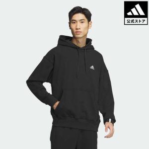 返品可 アディダス公式 ウェア・服 トップス adidas エッセンシャルズ プラス ルーズフィット スモールロゴ フレンチテリー プルオーバーパーカー トレーナー …｜adidas