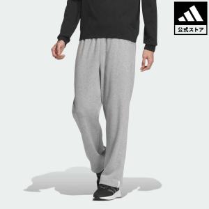 返品可 アディダス公式 ウェア・服 ボトムス adidas エッセンシャルズ プラス レギュラーフィット スモールロゴ フレンチテリー オープンヘムパンツ スウェッ…｜adidas