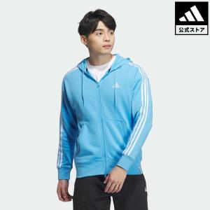 返品可 アディダス公式 ウェア・服 トップス adidas エッセンシャルズ プラス ルーズフィット スリーストライプス フレンチテリー フルジップパーカー トレー…｜adidas