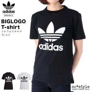 アディダス オリジナルス Tシャツ レディース 上 adidas originals 半袖 トレフォイル 三つ葉 ビッグロゴ ストレッチ 21649 アウトレット SALE セール｜オリジナルスジャージのno-style