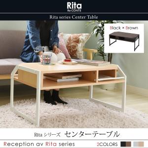 テーブル ローテーブル Rita 北欧風センターテーブル 北欧 テイスト おしゃれ 木製 スチール ホワイト ブラック｜admart