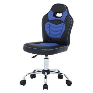 不二貿易 子供用 レーシングチェア ブルー 高さ調整 学習椅子 60701の商品画像