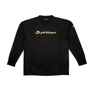 phiten (ファイテン) RAKUシャツ SPORTS (SMOOTH DRY) 長袖 ブラック/金ロゴ Lの商品画像