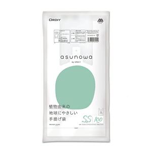 オルディ レジ袋 バイオマス SS 乳白 100枚入 コンビニ袋 テイクアウト 取っ手付き ポリ袋 手提げ袋 植物由来素材25%配合 asunowaの商品画像