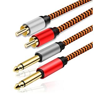 LiuTian モノラルフォン×2-RCAピン×2 オーディオケーブル