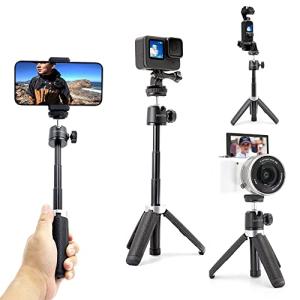 MAXCAM 延長ポール三脚 ミニ自撮り棒 三脚スタンド ハンドルグリップ ウェブカメラ iPhone Samsung スマートフォン Gopro Dの商品画像