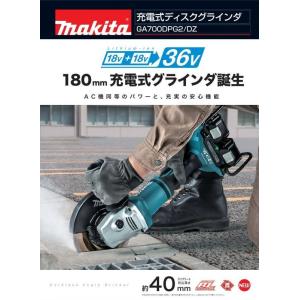 マキタ 180mm 充電式ディスクグラインダ GA700DZ 本体のみ(バッテリ・充電器・ケース別売...