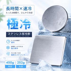 ステンレス保冷剤 長時間保冷 角型 丸型 1枚 2枚セット 約4時間冷凍 水洗いOK 繰り返し使える クーラーボックス 保冷バッグ お弁当 キャンプ 釣り