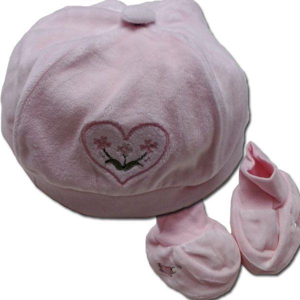 ベビー服 まるでヨーロッパの貴族 高級感あふれる刺繍入り上品で可愛いお帽子とファーストシューズセット...