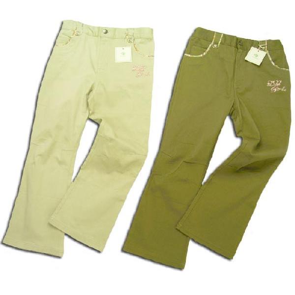 訳有り 子ども服 活発な歩調 コットン素材のブーツカットチノパンツ（濠Du)子供服 110cm 女の...