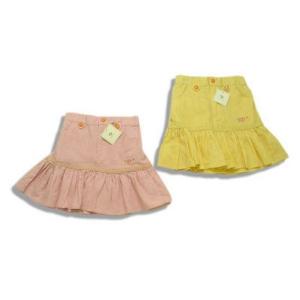 スカート 子供服 ベビー キッズ 女の子 春夏 簡素快適 麻混ウエスト半ゴム Aライン（濠Du）イエ...