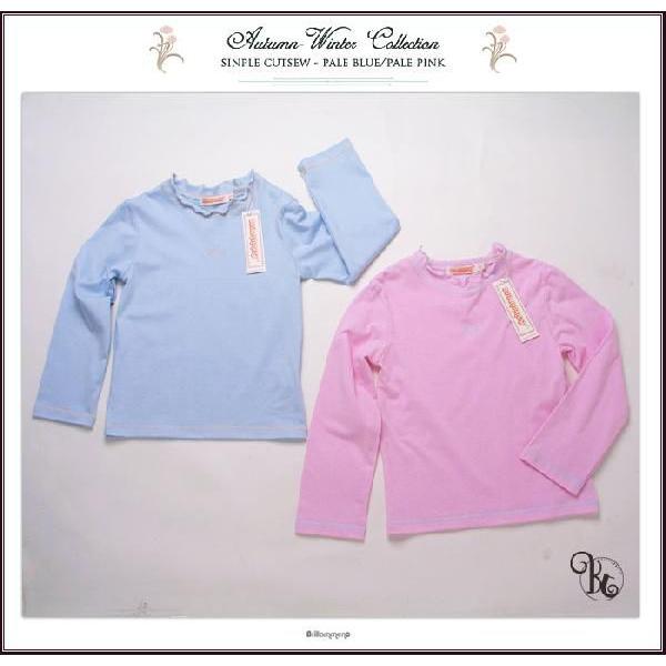 日本製 カットソー 長袖 Ｔシャツ 女の子 子ども服 子供服 キッズ 春秋 フリル衿ゴロ刺繍入り（J...