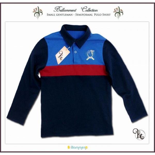 子ども服 英国小紳士 貴族紋章 長袖ポロシャツ （JPBt）子供服 男の子 ジュニア ディーン ツー...