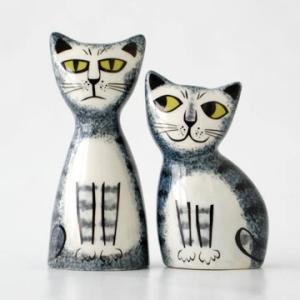 ハンナターナー ソルト＆ペッパー キャット サバトラ グレー 15-0021-00 塩コショウ入れ ...