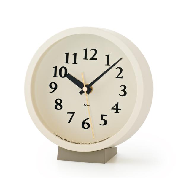 レムノス 置き時計 電波時計 m clock アイボリー MK14-04 IV Lemnos 時計 ...