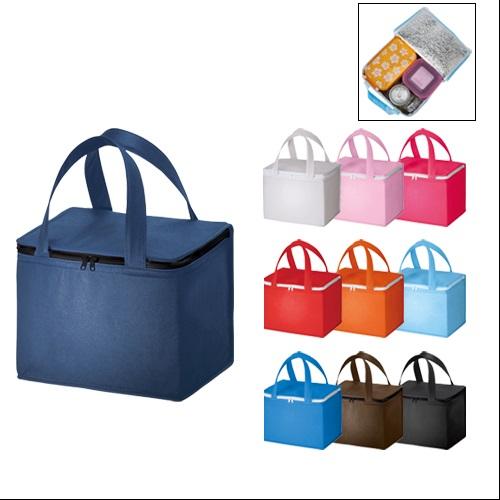 ランチバッグ お弁当バッグ 保冷 不織布 ファスナー 格安 景品 販促品 ノベルティ 不織布保冷ボッ...