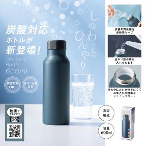 炭酸対応 ステンレスボトル 保冷温ボトル 水筒 600ml 格安 景品 販促 ノベルティ 小ロット 炭酸対応 真空ステンレスボトル600ml｜ads