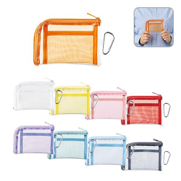 クリアポーチ カラビナ付 トレカポーチ チェキ収納 推し活グッズ 格安 景品 ノベルティ 販促品 メ...