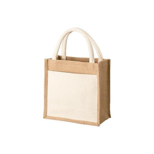 麻バッグ ポケット付 エコバッグ ランチバッグ ミニバッグ 格安 記念品 景品 ノベルティ 小ロット...