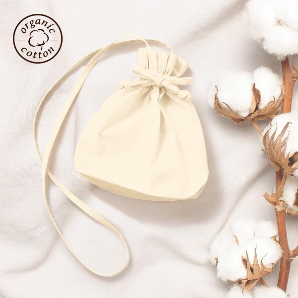 巾着トート サコッシュ オーガニックコットン 5オンス ミニバッグ 格安 ノベルティ 販促品 小ロッ...