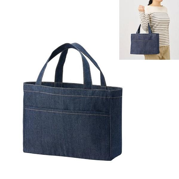 デニムバッグ ポケット付 13オンス エコバッグ 格安 景品 販促品 ノベルティ 小ロット デニムフ...