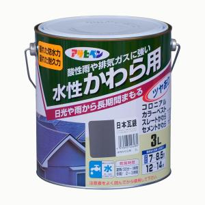 塗料 ペンキ 水性 かわら用 3L 日本瓦銀 塗料 塗装 ペンキ アサヒペンの商品画像