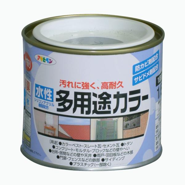 塗料 ペンキ 水性多用途カラー 1/5L ツヤ消し黒 水性塗料 塗装 アサヒペン
