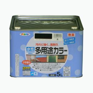 塗料 ペンキ 水性多用途カラー 5L 黒 水性塗料 塗装 ブラック アサヒペン 爆買