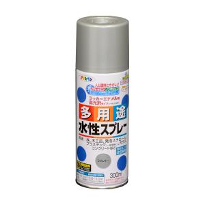 塗料スプレー 水性多用途スプレー 300ml シルバー スプレー塗料 塗装 ペンキ アサヒペン 爆買