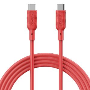 やわらか シリコン ケーブル レッド パステル...の詳細画像1