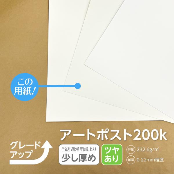 名刺 用紙 変更オプション 通常より少し厚め  アートポスト200k 100枚あたり（単品注文不可）