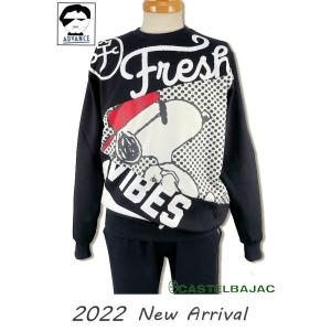 カステルバジャック 長袖トレーナー スエットパンツ スヌーピーコラボ商品 メンズ 服 castelbajac 2022秋冬新作 ブラック  721-2379-104-99 M/L/LL