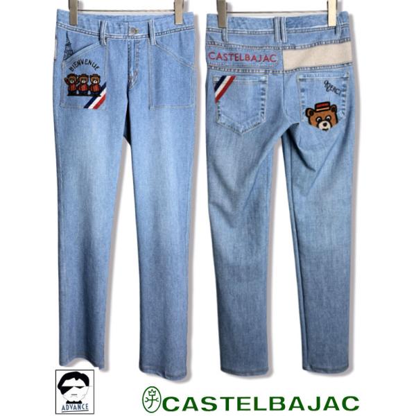 カステルバジャック デニム柄インクジェットパンツ ゴルフウェア レディース 服 castelbaja...
